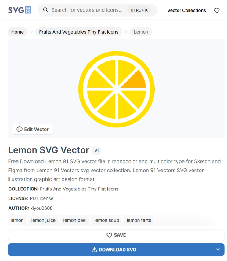 Lemon SVG Vector -sivu