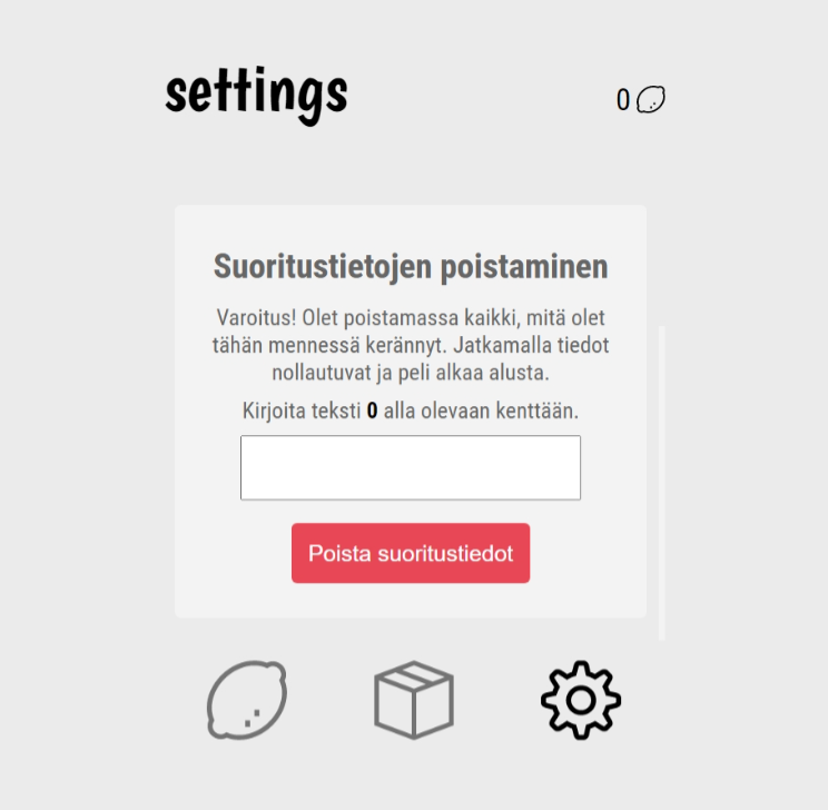 Käyttäjän tiedot nollattu