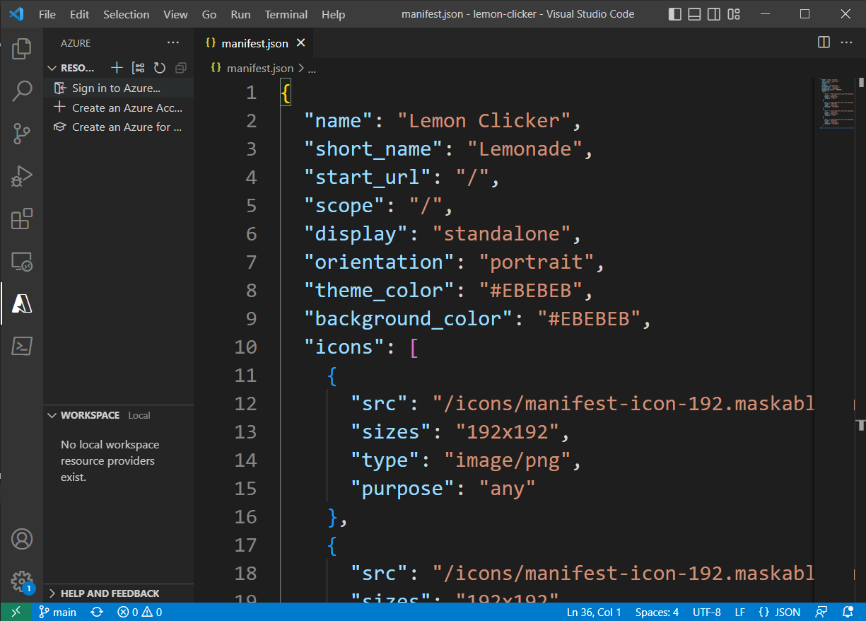 Visual Studio Coden Azure-lisäosa