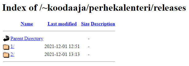 Sivusto julkaisuversiot