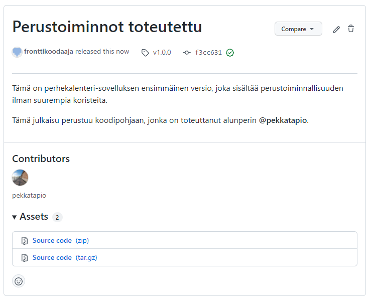 Uuden julkaisun tiedot